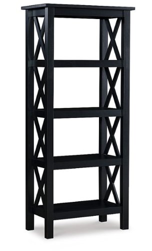 

Linon Home Décor - Delevan 4-Shelf Solid Wood Bookcase - Black