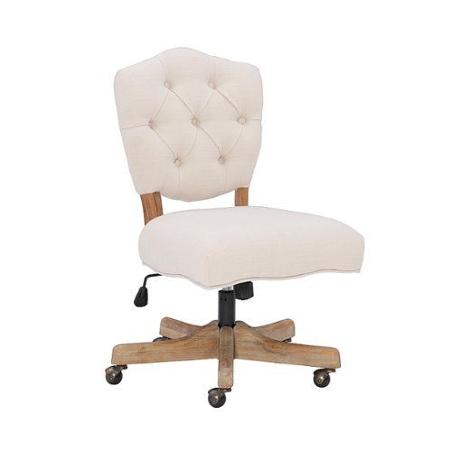Linon Home Décor - Kaynorth Button-Tufted French Country Office Chair - Natural