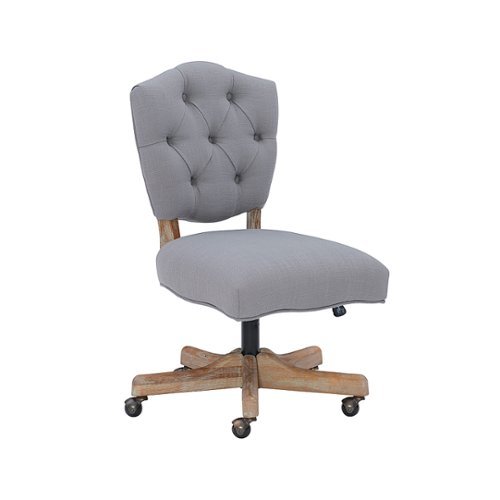 Linon Home Décor - Kaynorth Button-Tufted French Country Office Chair - Gray