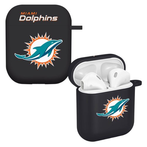 Artinian - Miami Dolphins AirPods Case Cover - Black-Front_Standard 