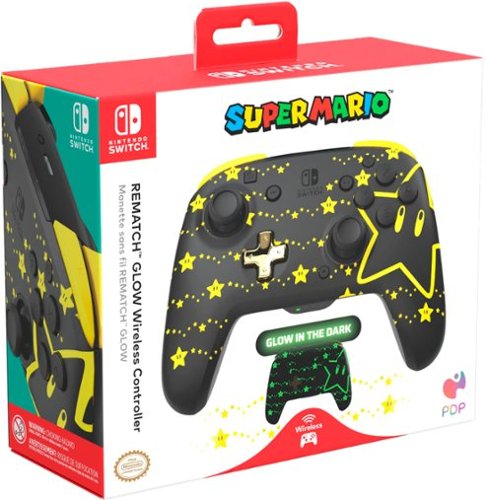 PDP REMATCH GLOW Wireless Controller For Nintendo Switch, Nintendo Switch - OLED Model - Super Star BUY IN UAE