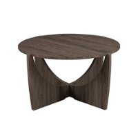 Walker Edison - Contemporary Arch-Base Round Coffee Table - Cerused Ash