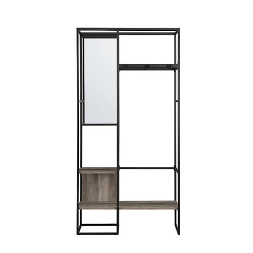 

Walker Edison - Modern Hall Tree with Mirror - Grey Wash
