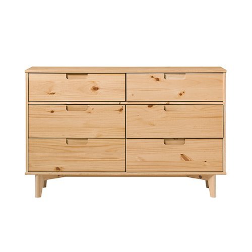 

Walker Edison - Retro Solid Wood 6-Drawer Dresser - Natural Pine