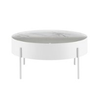 Walker Edison - Modern Sliding-Top Coffee Table - White