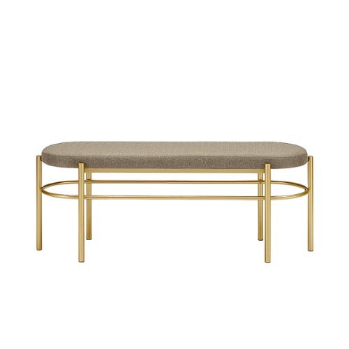 

Walker Edison - Glam Bench with Cushion - Taupe