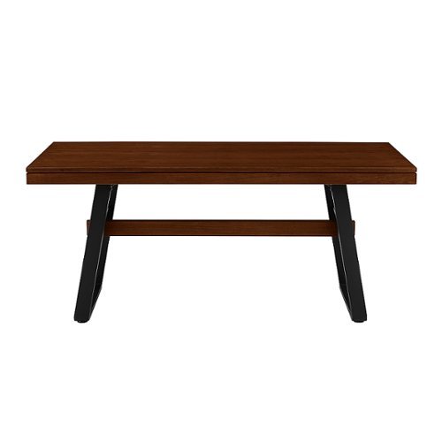 Walker Edison - Modern Bridge-Leg Dining Table - Dark Walnut