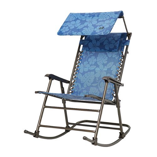 Bliss - Deluxe Rocking Chair w/ Canopy & Pillow - Blue Flower