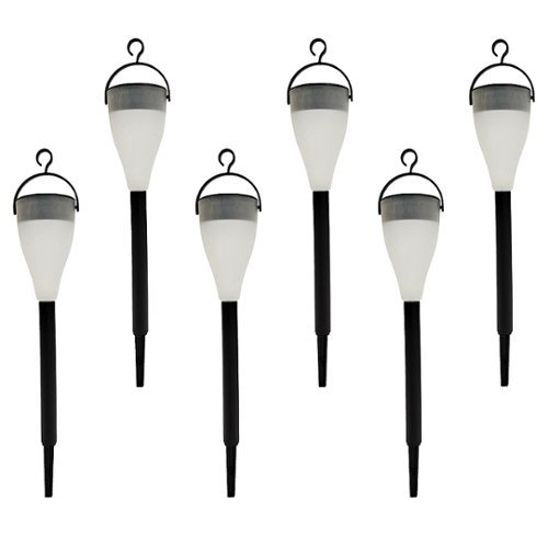 Bliss - Solar Powered LED Pathway Lights w/ Hanging Hook - black 6-pack