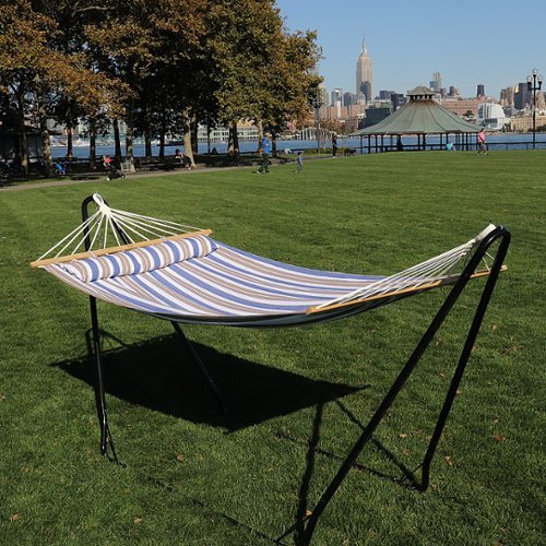 Bliss - Caribbean Hammock w/ Pillow & Hanging Hardware - Nautical Stripe-Front_Standard 