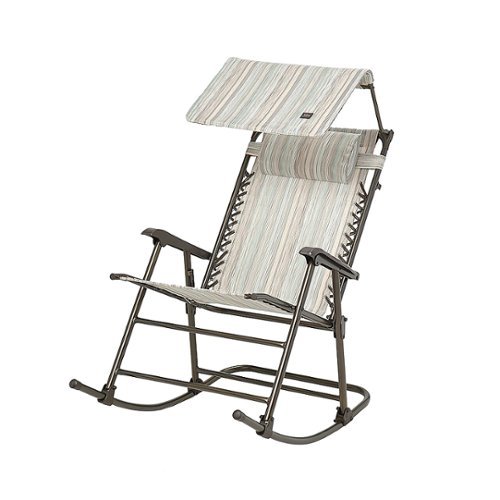 Bliss - Deluxe Rocking Chair w/ Canopy & Pillow - Natural