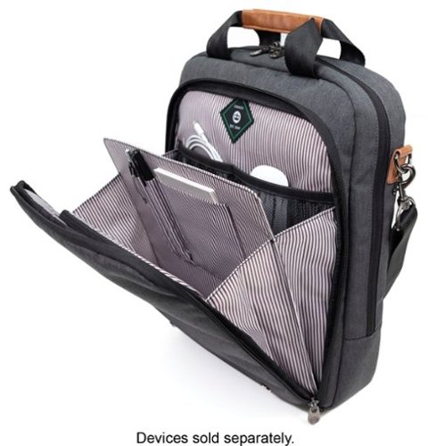 PKG Riverdale 11L Vertical Messenger Bag for 16 Laptop - Dark Grey/Tan BUY IN AUSTRALIA