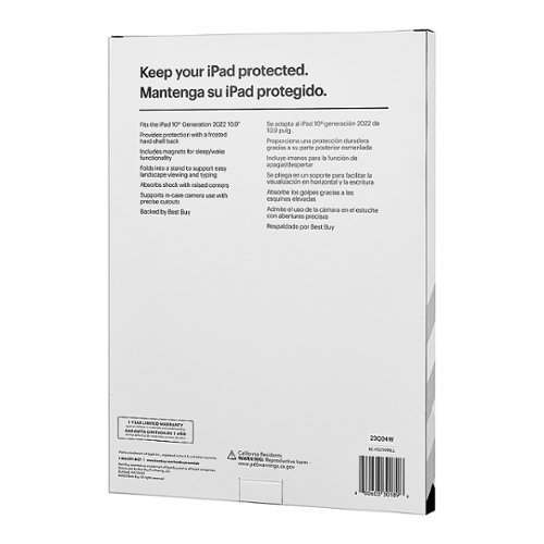 Best Buy essentials™ Folio Case for iPad 10th Gen 10.9 - Blue Leaf BUY ONLINE