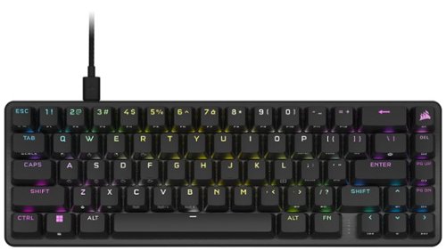CORSAIR K65 PRO MINI RGB 65% Optical-Mechanical Gaming Keyboard Backlit RGB LED, CORSAIR OPX, Black - Black