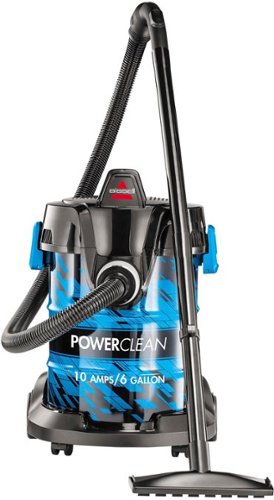 BISSELL - PowerClean Wet and Dry Canister Vacuum - Black with Baha Blue Accents