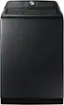 Front. Samsung - 5.5 Cu. Ft. High-Efficiency Smart Top Load Washer with Super Speed Wash - Brushed Black.