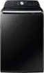 Front. Samsung - 4.7 Cu. Ft. High-Efficiency Smart Top Load Washer with Active WaterJet - Black.