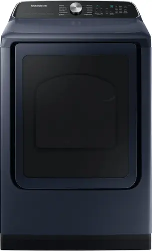 Front. Samsung - 7.4 Cu. Ft. Smart Electric Dryer with Steam and Pet Care Dry - Brushed Navy.