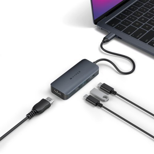 Hyper Drive Next​ 6 Port USB-C Hub, 4K HDMI, 1 USB-C, 2 USB-A, travel dock for MacBook and Windows PC - Midnight Blue HOW TO BUY