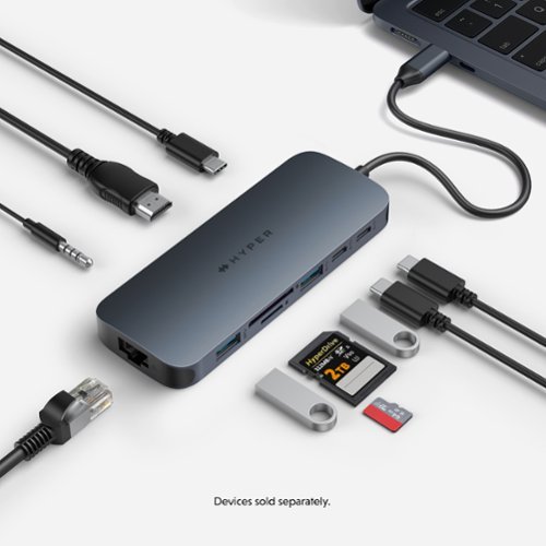 Hyper Drive Next​ 10 Port USB-C Hub, 4K HDMI, Ethernet, 2 USB-C, 2 USB-A, microSD/SD, travel dock for MacBook/PC - Midnight Blue HOW TO BUY
