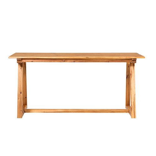 

Walker Edison - Modern Solid Wood Slatted Outdoor Dining Table - Natural