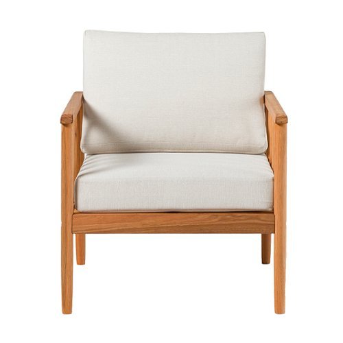 

Walker Edison - Modern Solid Wood Spindle-Style Outdoor Lounge Chair - Natural