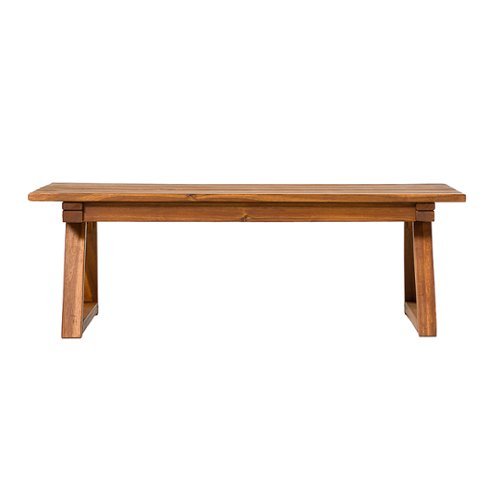 

Walker Edison - Modern Solid Acacia Wood Slatted Outdoor Coffee Table - Brown