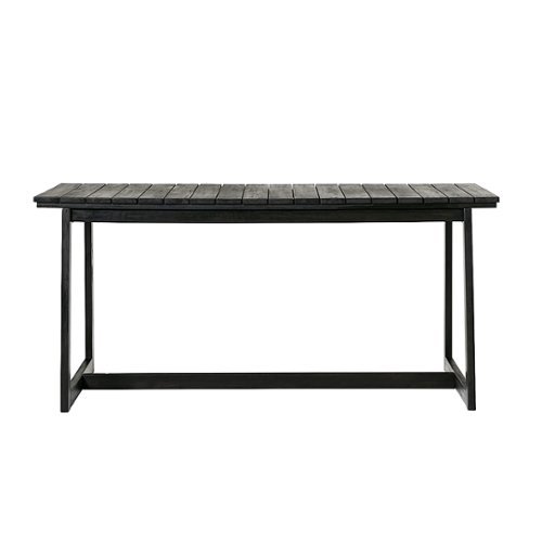 

Walker Edison - Modern Solid Wood Outdoor Dining Table - Black Wash