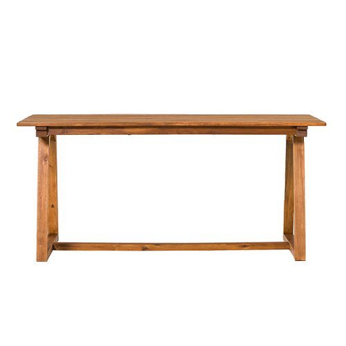 

Walker Edison - Modern Solid Wood Slatted Outdoor Dining Table - Brown