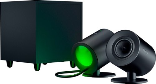Razer - Nommo V2 Full-Range 2.1 PC Gaming Speakers with Wired Subwoofer (3 Piece) - Black