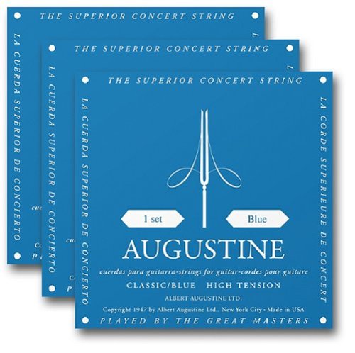 Augustine Strings - Classic Blue 3-Pack Guitar Strings - Blue