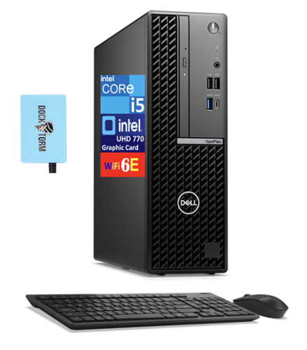 Dell - Optiplex 7020 Plus Mini Desktop (Intel i5-14500, 16GB DDR5, 512GB PCIe SSD, Win 11 Pro) w/USB Hub - Black-Front_Standard 