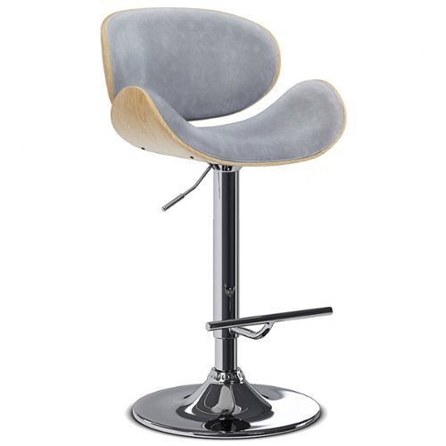 Simpli Home - Marana Bentwood Gas Lift Bar Stool - Stone Grey
