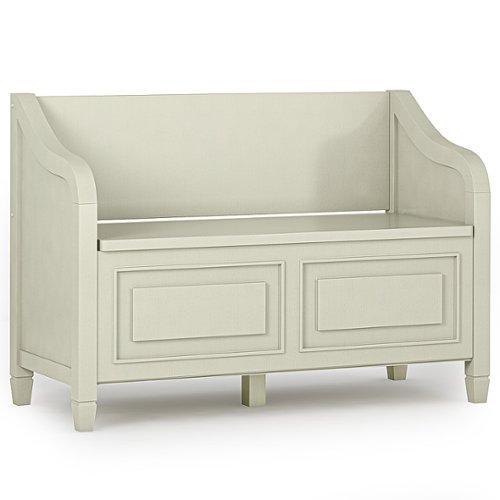 Simpli Home - Connaught Entryway Storage Bench - Antique White