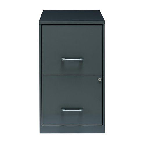 Hirsh - Office Designs 18in. 2-Drawer Metal File Cabinet - Charcoal