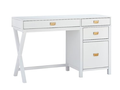 Linon Home Décor - Penrose Four-Drawer Side Storage Desk - White
