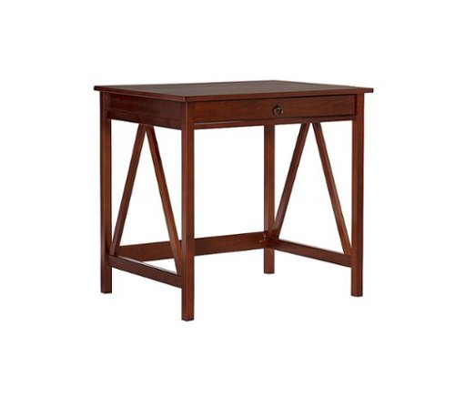 Linon Home Décor - Tressa Solid Wood Laptop Desk With Drawer - Antique Tobacco Brown