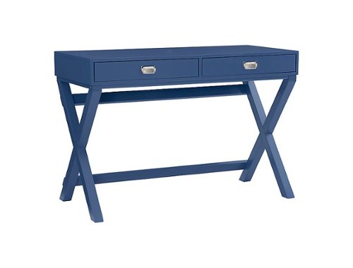 

Linon Home Décor - Penrose Two-Drawer Campaign-Style Writing Desk - Navy
