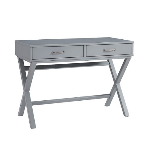 Linon Home Décor - Pierce 2-Drawer Campaign-Style Desk - Gray