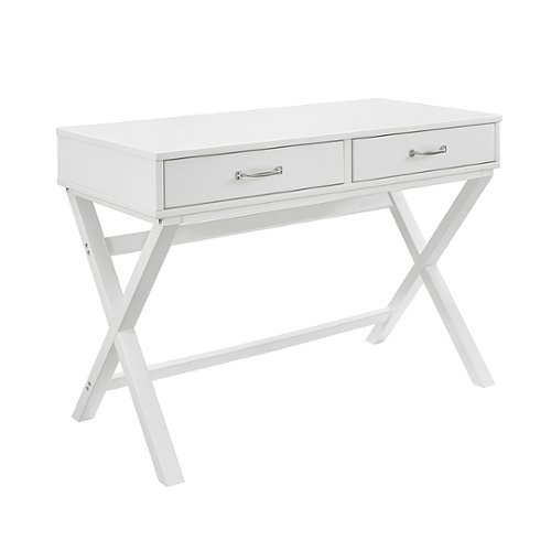 Linon Home Décor - Pierce 2-Drawer Campaign-Style Desk - White