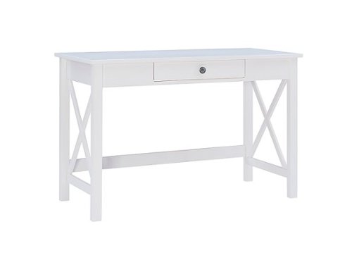 Linon Home Décor - Delevan Solid Wood Laptop Desk With Drawer - Antique White