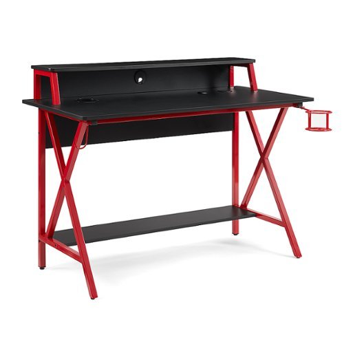 

Linon Home Décor - Kendon LED Gaming Desk With Headphone Hook and Cup Holder - Black & Red