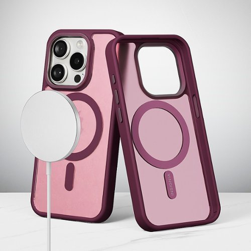Insignia™ Hard-Shell Bumper Case with MagSafe for iPhone 15 Pro - Maroon SHOP ONLINE
