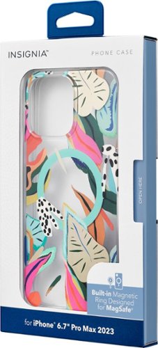 Insignia™ Hard-Shell Case with MagSafe for iPhone 15 Pro Max - Tropical Leaves Pattern BUY IN AUSTRALIA
