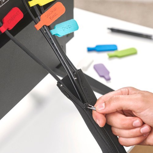 Wrap-It Storage Cable Sleeve - Black GLOBAL SHIPPING