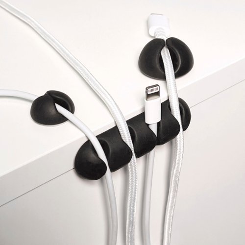 Wrap-It Storage Cable Clips - Black GLOBAL SHIPPING
