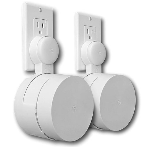 Mount Genie - Round Plug Outlet Mount for Google WiFi AC1200 (2-Pack) - White