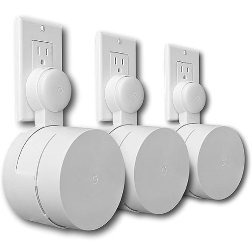 Mount Genie - Round Plug Outlet Mount for Google WiFi AC1200 (3-Pack) - White
