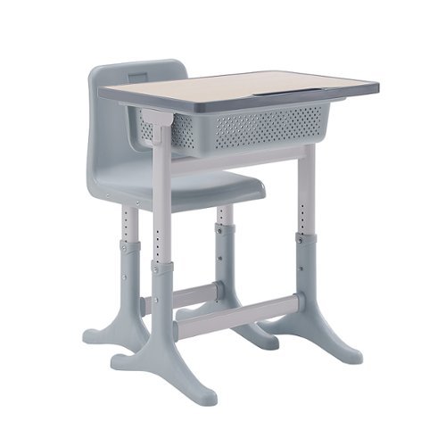 

Linon Home Décor - Stenhouse Adjustable Student Desk Set - Gray