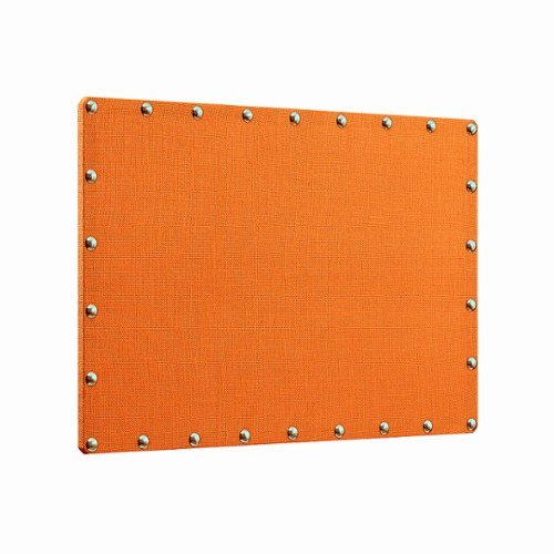 

Linon Home Décor - Reis 24" x 36" Burlap Nailhead Bulletin Board - Orange